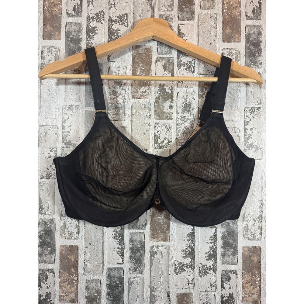 Chantelle C Magnifique Minimizer Bra Womens 40DDD Black Unlined Mesh